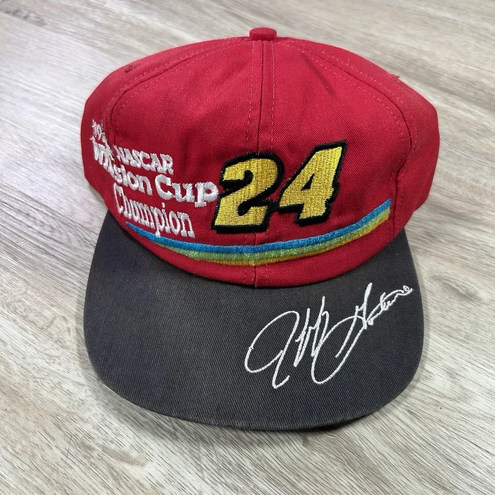 VTG 1995 Jeff Gordon Snapback Hat NASCAR Winston Cup Red Black Cap Made in USA